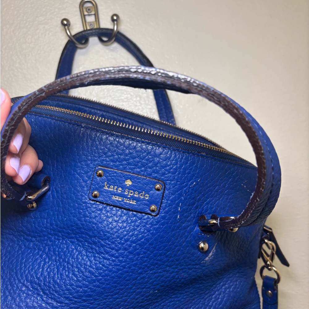 Kate Spade Royal Blue crossbody with dust bag - Picture 5 of 8
